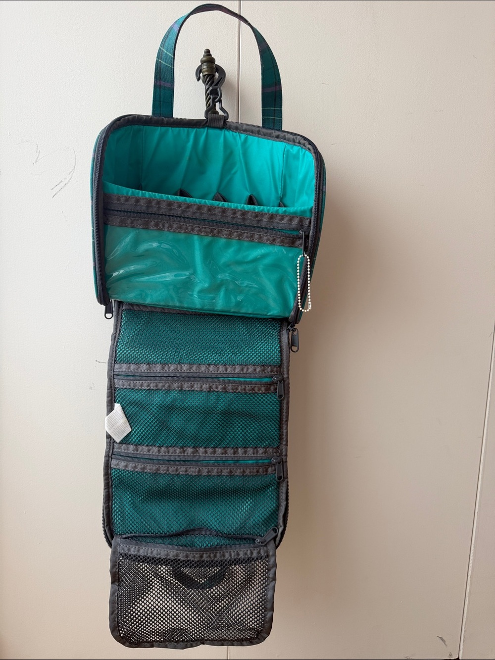Dakine Teal and Purple Plaid Toiletry Bag - Picture 3 of 4